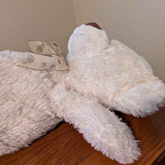 Hugfun Intl 27" Large Cream Colored Floppy Teddy Bear w/Bow Stuffed Animal - Picture 8 of 15